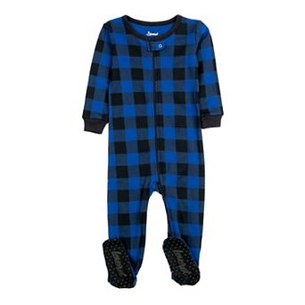 Leveret Kids Footed Cotton Pajama Plaid