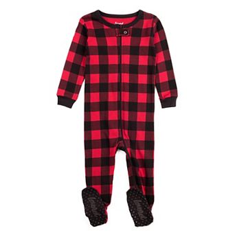 Leveret Kids Footed Cotton Pajama Plaid