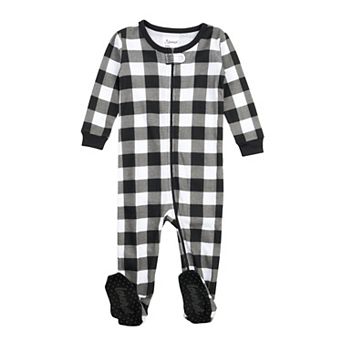 Leveret Kids Footed Cotton Pajama Plaid