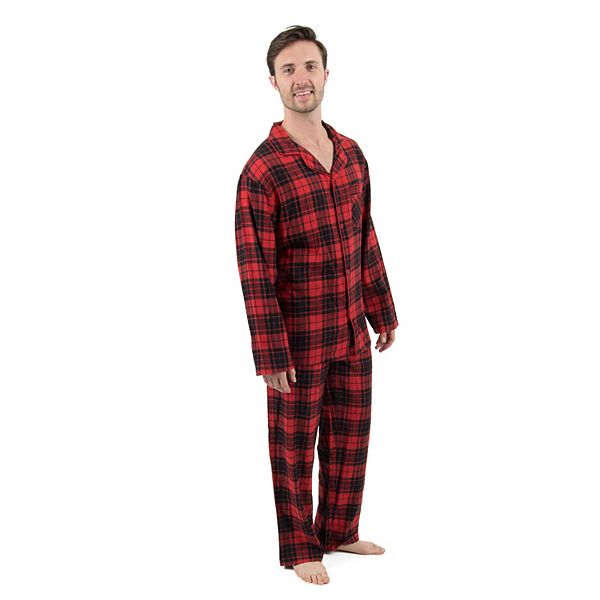 Leveret Mens Two Piece Flannel Pajamas Plaid