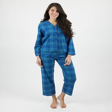 Leveret Womens Pajamas Cotton Top Flannel Pants Plaid