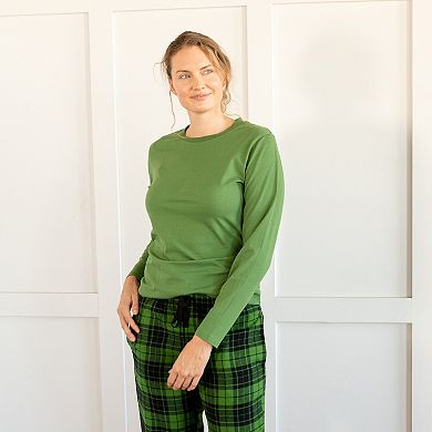 Leveret Womens Pajamas Cotton Top Flannel Pants Plaid