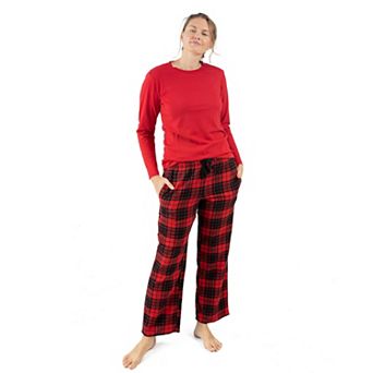 Leveret Womens Pajamas Cotton Top Flannel Pants Plaid