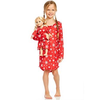 Leveret Girls and Doll Nightgown Snowflake