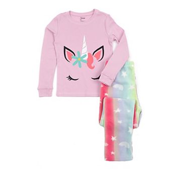 Leveret Kids Cotton Top and Fleece Pants Pajamas Stars