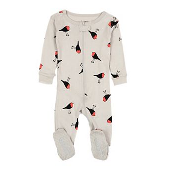 Leveret Kids Footed Cotton Pajama Birds