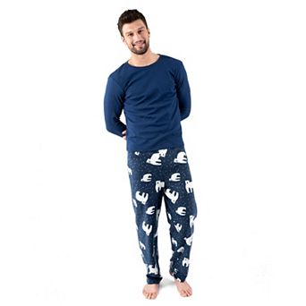Leveret Mens Cotton Top and Fleece Pants Bear