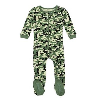 Leveret Kids Footed Cotton Pajama Camouflage
