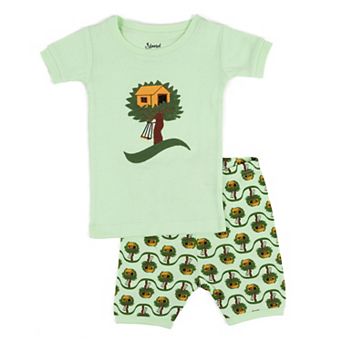 Leveret Kids Two Piece Cotton Short Pajamas Picnic Tree