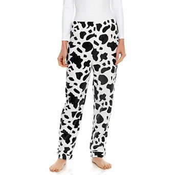 Leveret Womens Fleece Pants Cow Black