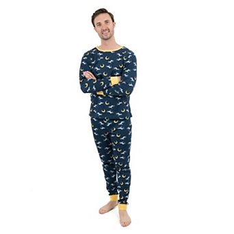 Leveret Mens Two Piece Cotton Pajamas Wolf