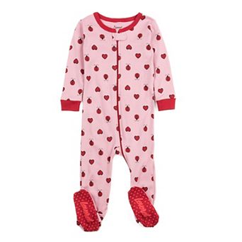 Leveret Kids Footed Cotton Pajama Ladybug w/Heart 0-3 Month