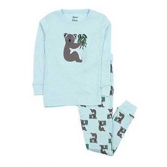 Leveret Kids Two Piece Cotton Pajamas Koala Blue