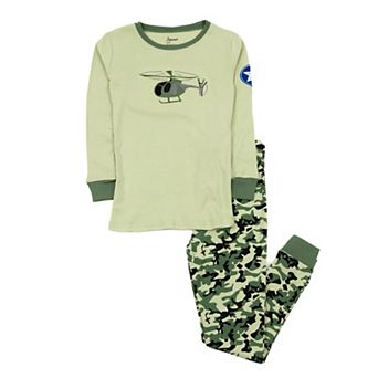 Leveret Kids Two Piece Cotton Pajamas Army Helicopter