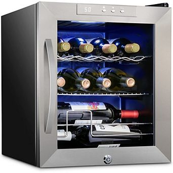Schmécké Wine Fridge, 12 Bottle Wine Cooler, Freestanding Wine Refrigerator