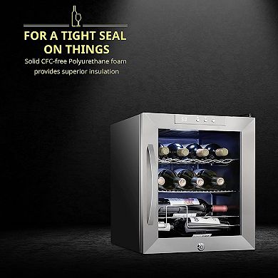 Schmécké Wine Fridge, 12 Bottle Wine Cooler, Freestanding Wine Refrigerator