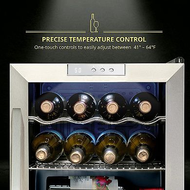 Schmécké Wine Fridge, 12 Bottle Wine Cooler, Freestanding Wine Refrigerator