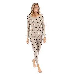 Leveret Womens Two Piece Boho Solid Thermal Pajamas