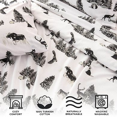 Madelinen Turkish Cotton Printed Flannel Premium Sheet Set