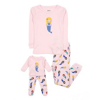 Leveret Girls and Doll Cotton Pajamas Mermaid