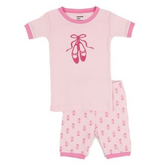 Leveret Kids Two Piece Cotton Short Pajamas Ballerina