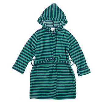 Leveret Kids Fleece Hooded Robe Striped