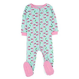 Leveret Kids Footed Cotton Pajama Flamingo