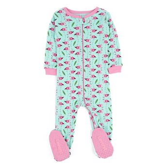 Leveret Kids Footed Cotton Pajama Flamingo
