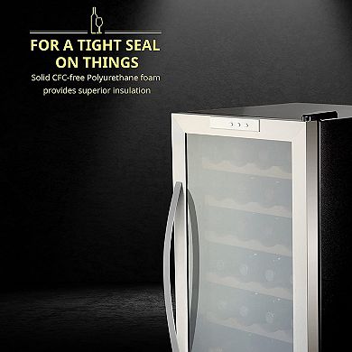 Schmécké Wine Fridge, 24 Bottle Wine Cooler, Freestanding Wine Refrigerator