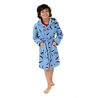 Leveret Toddler Fleece Hooded Robe Penguin