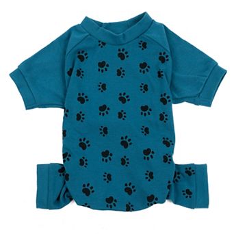 Leveret Dog Cotton Pajama Dog Paw Blue