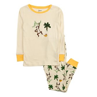 Leveret Kids Two Piece Cotton Pajamas Monkey w/Banane