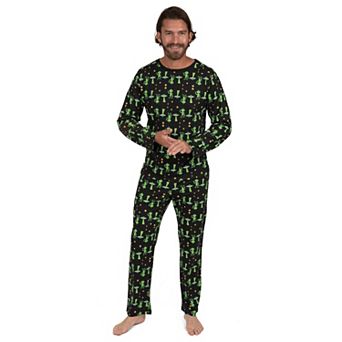 Leveret Mens Two Piece Cotton Loose Fit Pajamas Alien