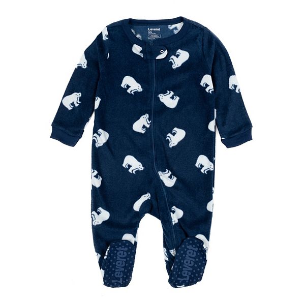 Leveret Kids Footed Fleece Pajama Polar Bear