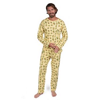 Leveret Mens Two Piece Cotton Loose Fit Pajamas Avocado
