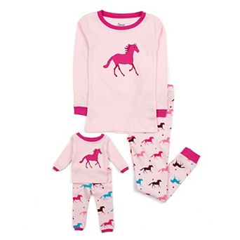 Leveret Girls and Doll Cotton Pajamas Show Horse