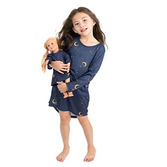 Leveret Girls and Doll Nightgown Moon