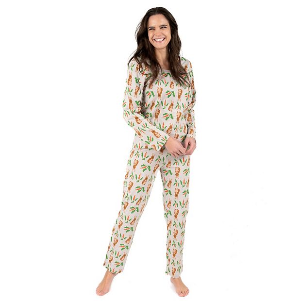 Leveret Womens Two Piece Cotton Loose Fit Pajamas Rabbit