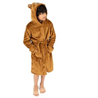 Leveret Kids Fleece Hooded Robe Bear