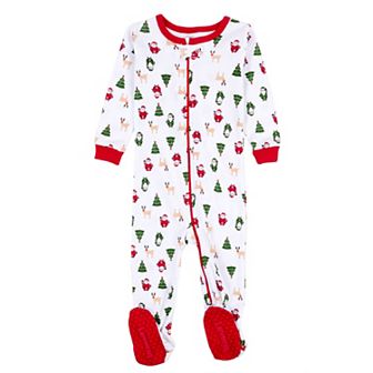 Leveret Kids Footed Cotton Pajama Christmas Icons 6-12 Month