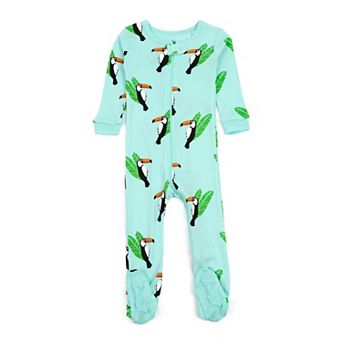 Leveret Kids Footed Cotton Pajama Toucan Bird