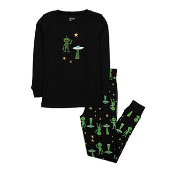 Leveret Kids Two Piece Cotton Pajamas Alien