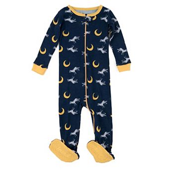 Leveret Kids Footed Cotton Pajama Wolf