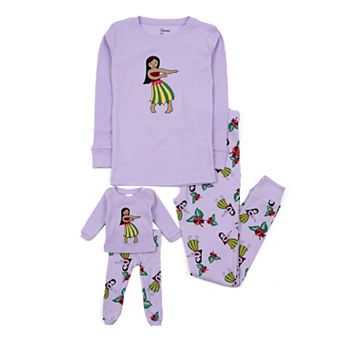 Leveret Girls and Doll Cotton Pajamas Hula