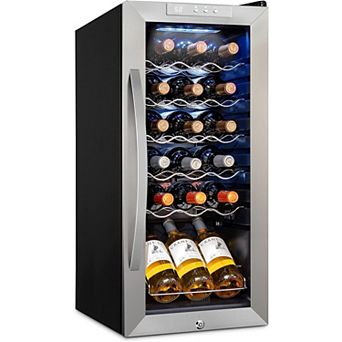 Schmécké Wine Fridge, 18 Bottle Wine Cooler, Freestanding Wine Refrigerator