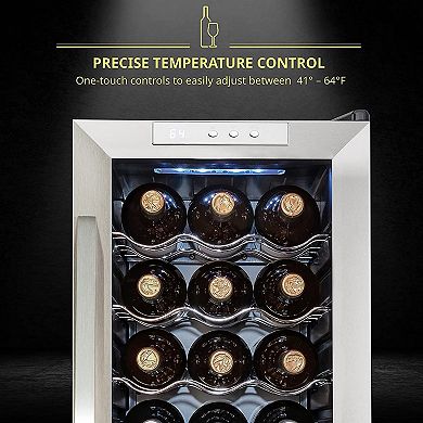 Schmécké Wine Fridge, 18 Bottle Wine Cooler, Freestanding Wine Refrigerator