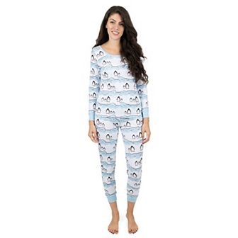 Leveret Womens Two Piece Cotton Pajamas Penguin