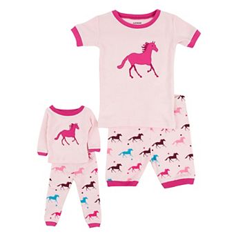 Leveret Girls and Doll Short Pajamas Show Horse