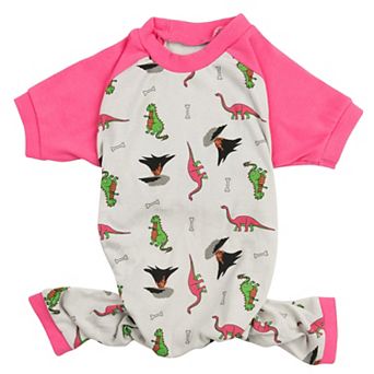 Leveret Dog Cotton Pajama Dinosaur Gray