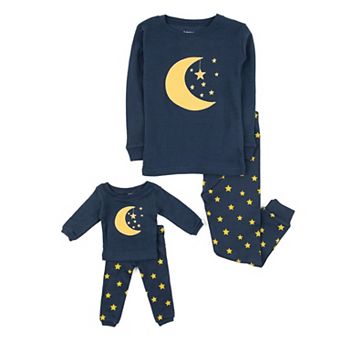 Leveret Girls and Doll Cotton Pajamas Moon and Stars